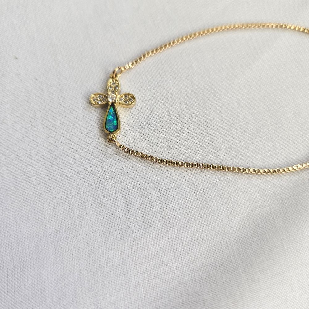 Adjustable Cross Bracelet - Bolo Slider Style